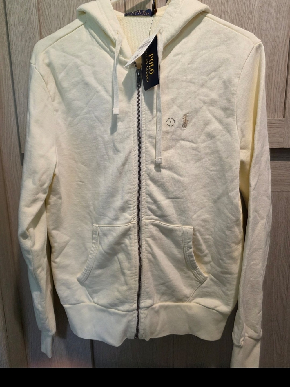 Mens Ralph Lauren Polo Full Zip Hoodie Classic Cream Small